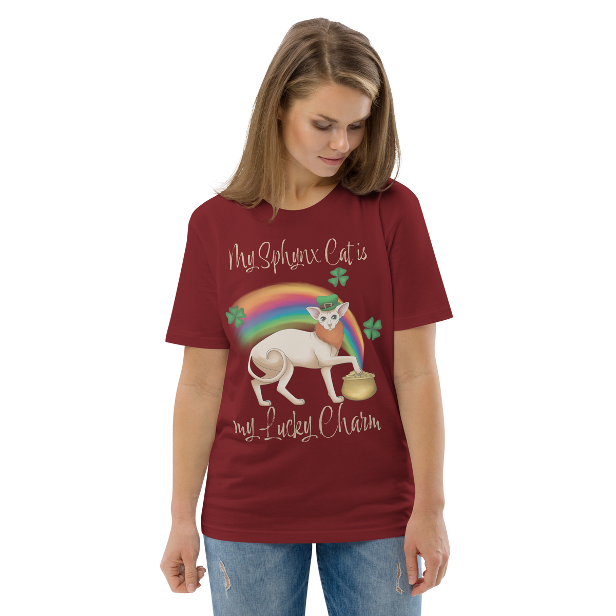 "MY SPHYNX CAT IS MY LUCKY CHARM" - UNISEX TEE by ReNewedPet
