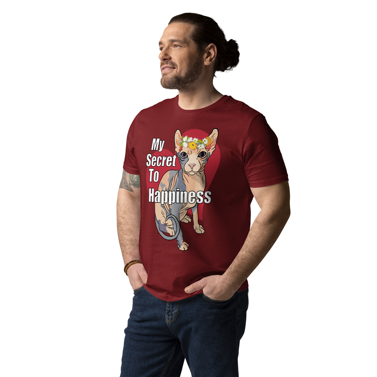 "MY SECRET TO HAPPINESS" UNISEX ECO TEE by ReNewedPet