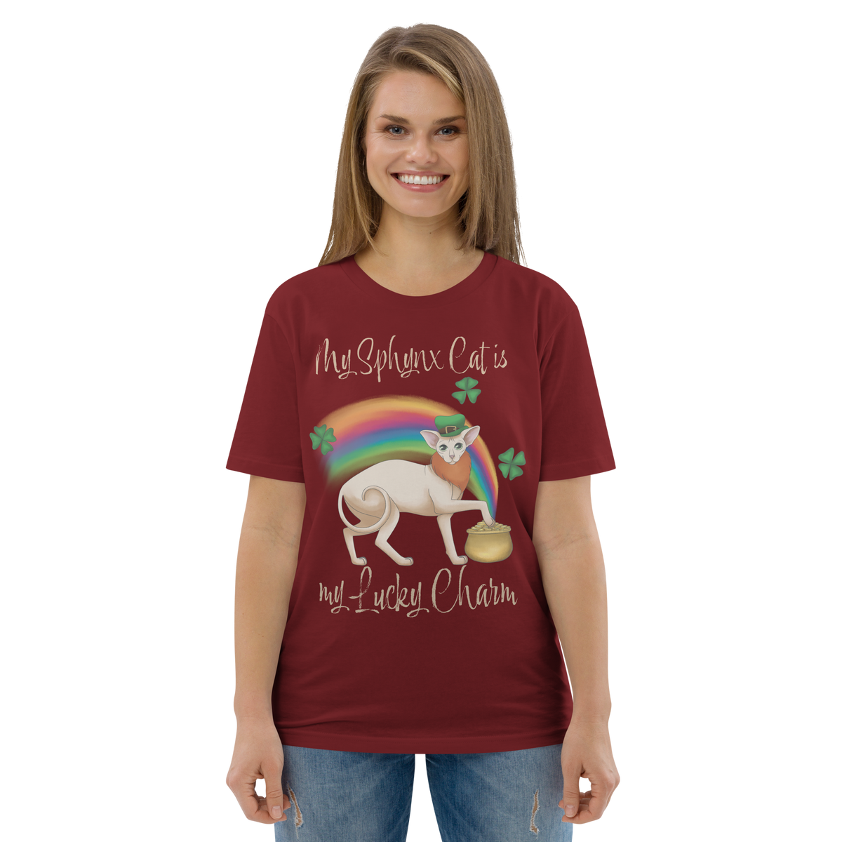 "MY SPHYNX CAT IS MY LUCKY CHARM" - UNISEX TEE by ReNewedPet