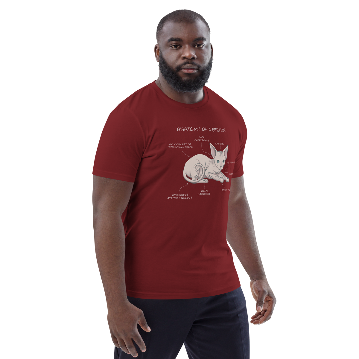 "ANATOMY OF A SPHYNX" UNISEX ORGANIC TEE by ReNewedPet
