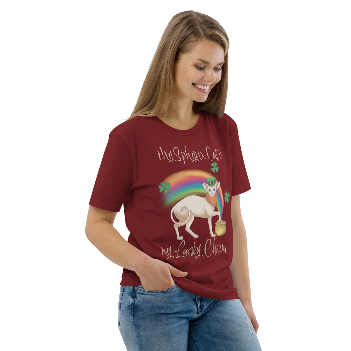 "MY SPHYNX CAT IS MY LUCKY CHARM" - UNISEX TEE by ReNewedPet