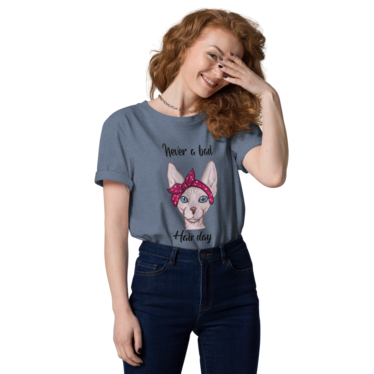 "NEVER A BAD HAIR DAY" UNISEX ECO TEE by ReNewedPet