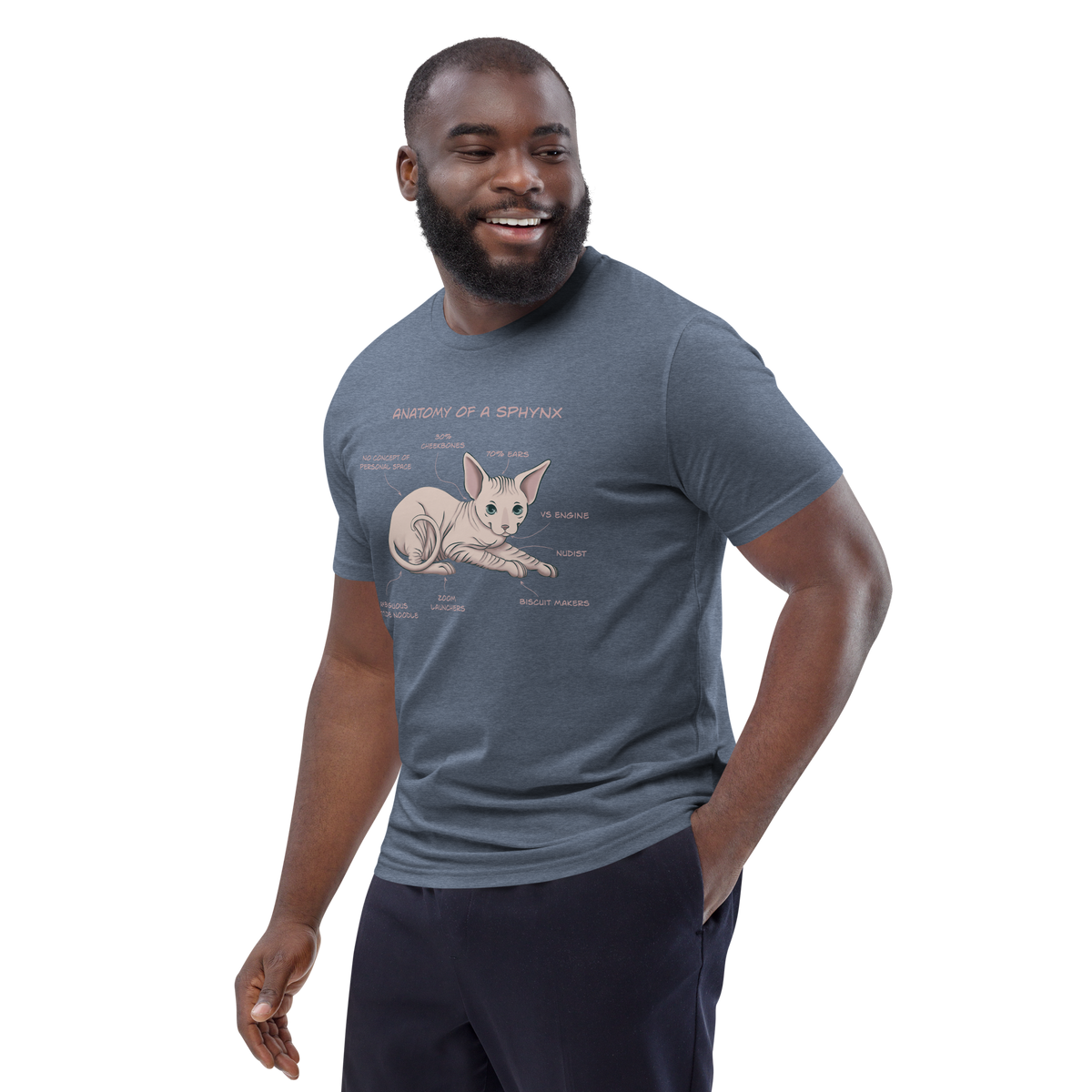 "ANATOMY OF A SPHYNX" UNISEX ORGANIC TEE by ReNewedPet