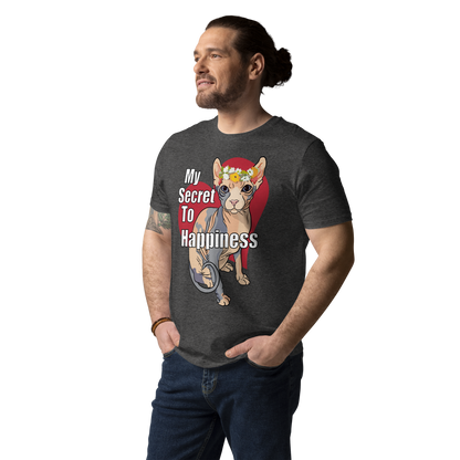 "MY SECRET TO HAPPINESS" UNISEX ECO TEE by ReNewedPet