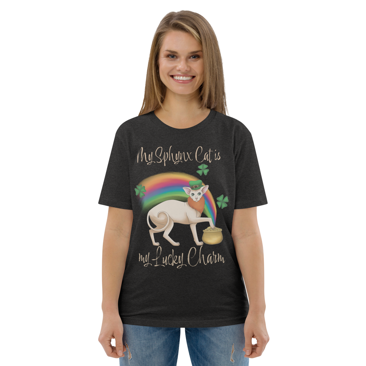 "MY SPHYNX CAT IS MY LUCKY CHARM" - UNISEX TEE by ReNewedPet