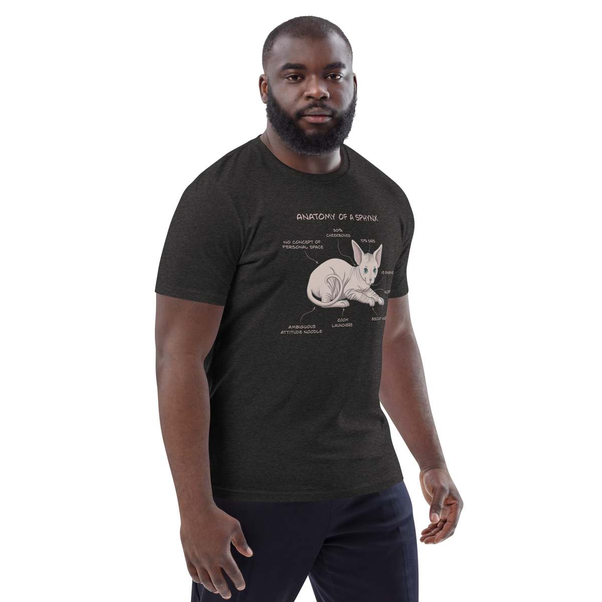 "ANATOMY OF A SPHYNX" UNISEX ORGANIC TEE by ReNewedPet