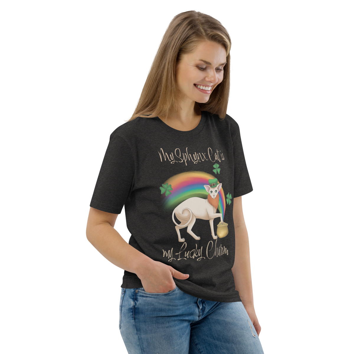 "MY SPHYNX CAT IS MY LUCKY CHARM" - UNISEX TEE by ReNewedPet