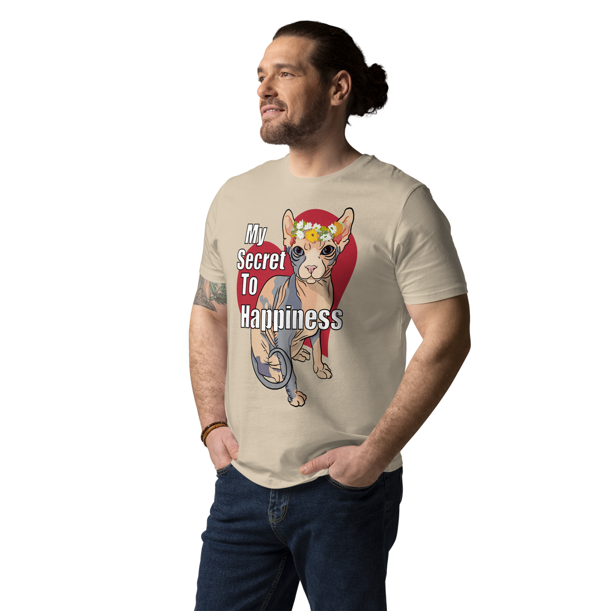 "MY SECRET TO HAPPINESS" UNISEX ECO TEE by ReNewedPet