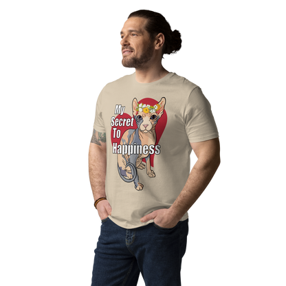 "MY SECRET TO HAPPINESS" UNISEX ECO TEE by ReNewedPet