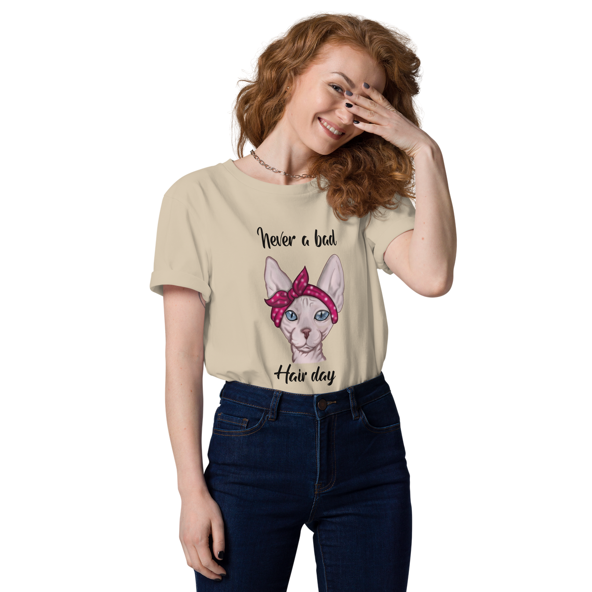 "NEVER A BAD HAIR DAY" UNISEX ECO TEE by ReNewedPet