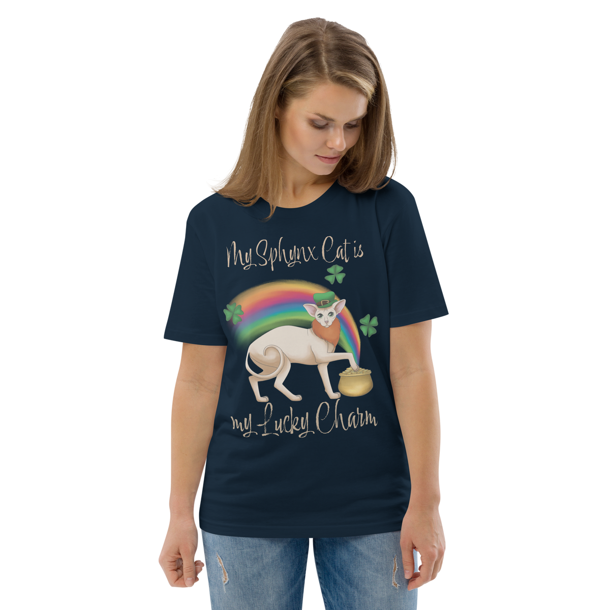 "MY SPHYNX CAT IS MY LUCKY CHARM" - UNISEX TEE by ReNewedPet