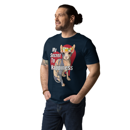 "MY SECRET TO HAPPINESS" UNISEX ECO TEE by ReNewedPet