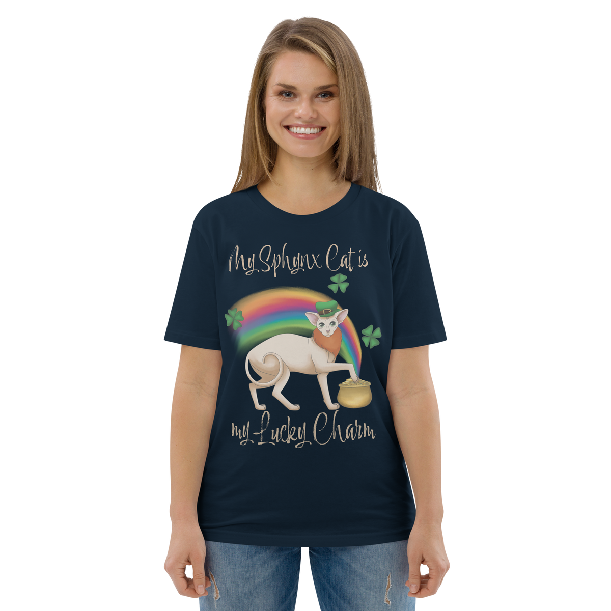 "MY SPHYNX CAT IS MY LUCKY CHARM" - UNISEX TEE by ReNewedPet