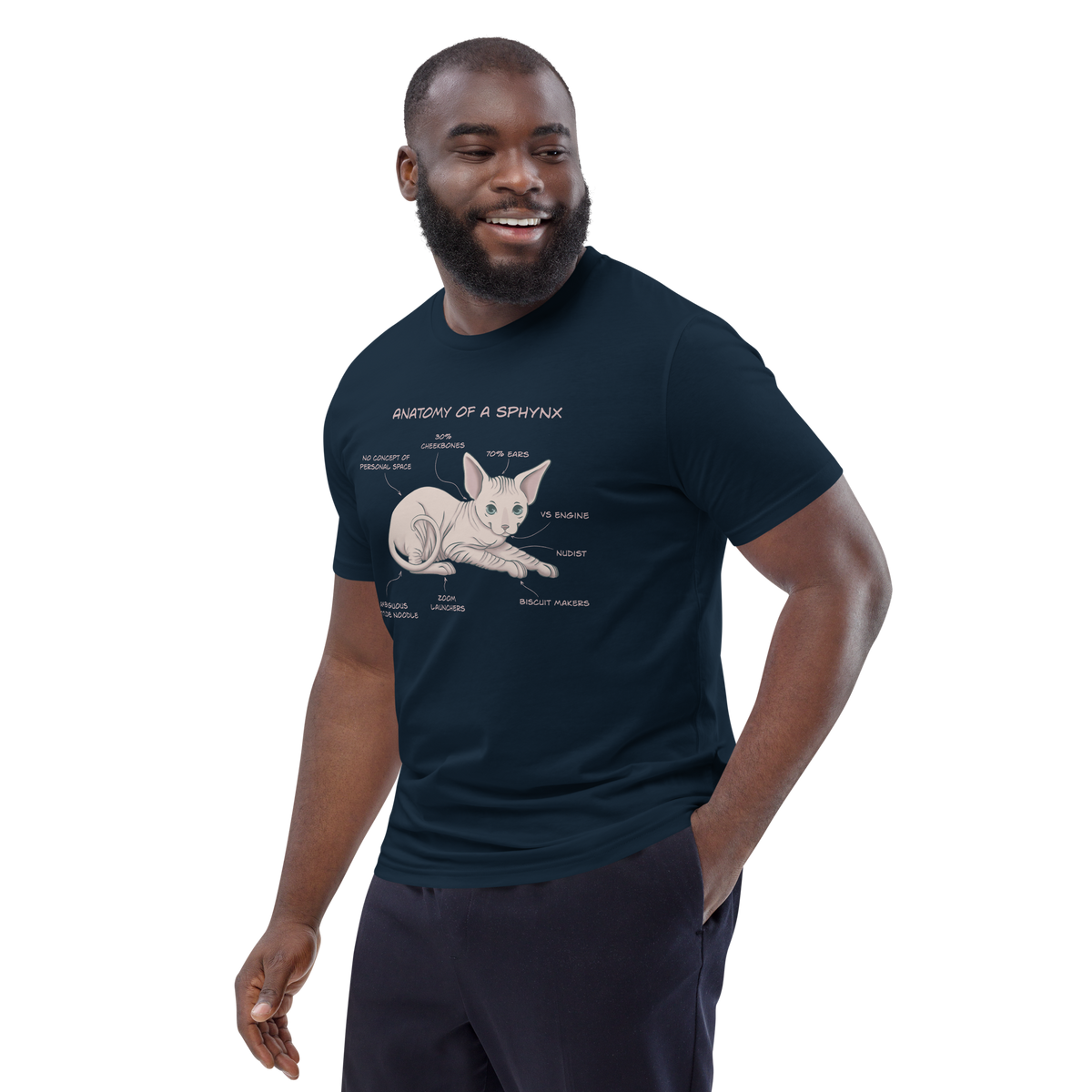 "ANATOMY OF A SPHYNX" UNISEX ORGANIC TEE by ReNewedPet