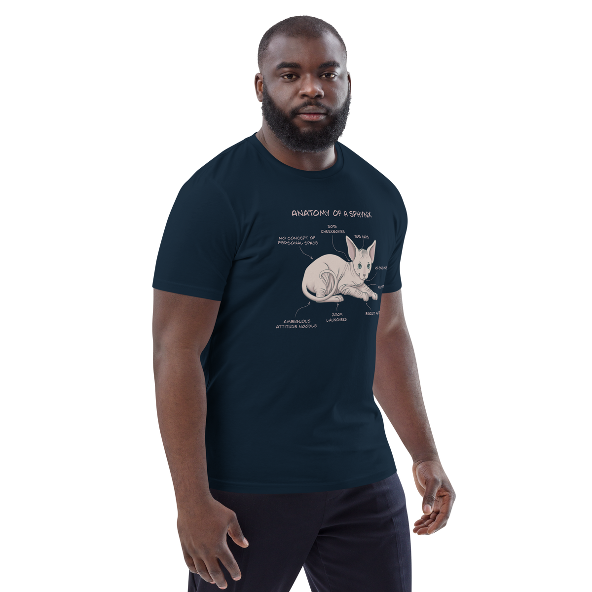 "ANATOMY OF A SPHYNX" UNISEX ORGANIC TEE by ReNewedPet