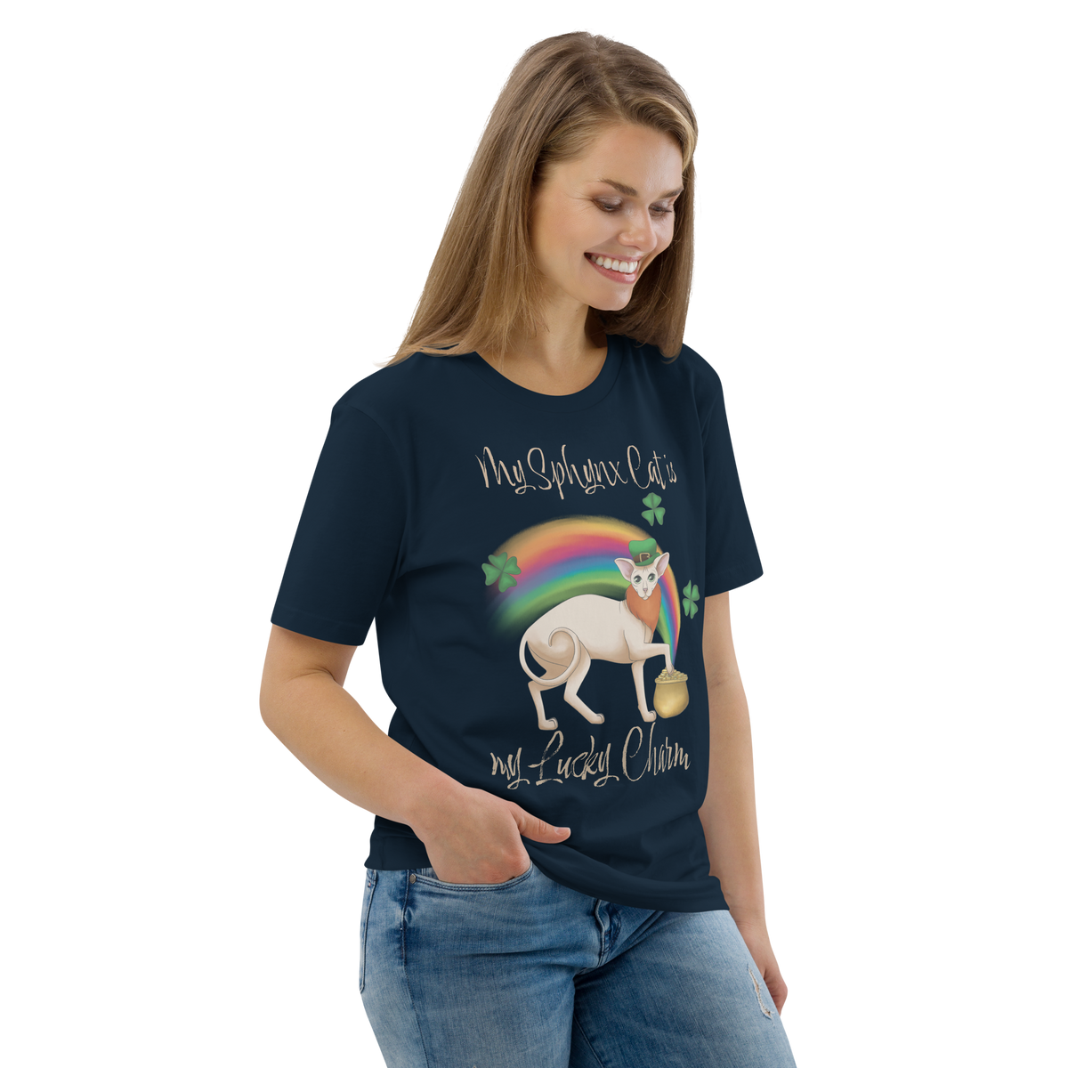 "MY SPHYNX CAT IS MY LUCKY CHARM" - UNISEX TEE by ReNewedPet