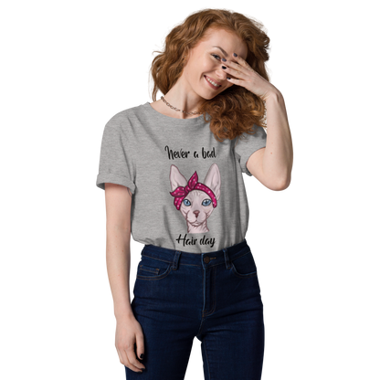 "NEVER A BAD HAIR DAY" UNISEX ECO TEE by ReNewedPet