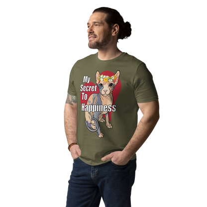 "MY SECRET TO HAPPINESS" UNISEX ECO TEE by ReNewedPet