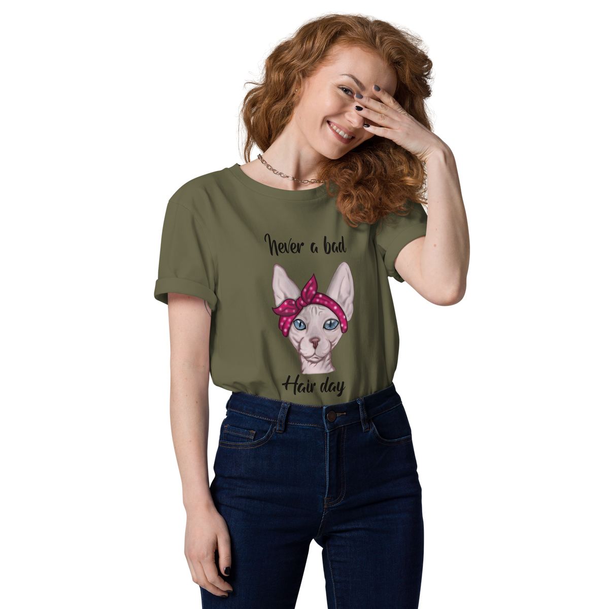 "NEVER A BAD HAIR DAY" UNISEX ECO TEE by ReNewedPet