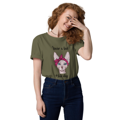 "NEVER A BAD HAIR DAY" UNISEX ECO TEE by ReNewedPet