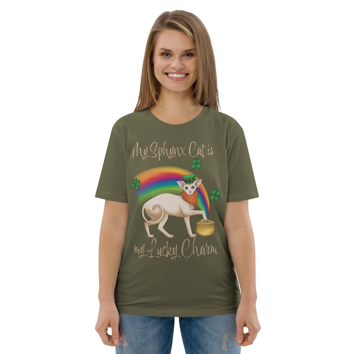 "MY SPHYNX CAT IS MY LUCKY CHARM" - UNISEX TEE by ReNewedPet