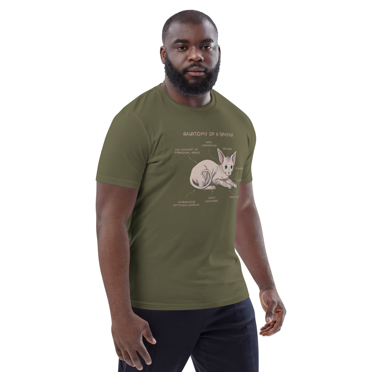 "ANATOMY OF A SPHYNX" UNISEX ORGANIC TEE by ReNewedPet