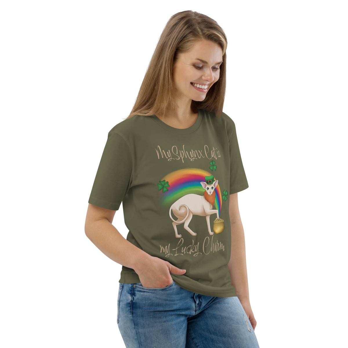 "MY SPHYNX CAT IS MY LUCKY CHARM" - UNISEX TEE by ReNewedPet