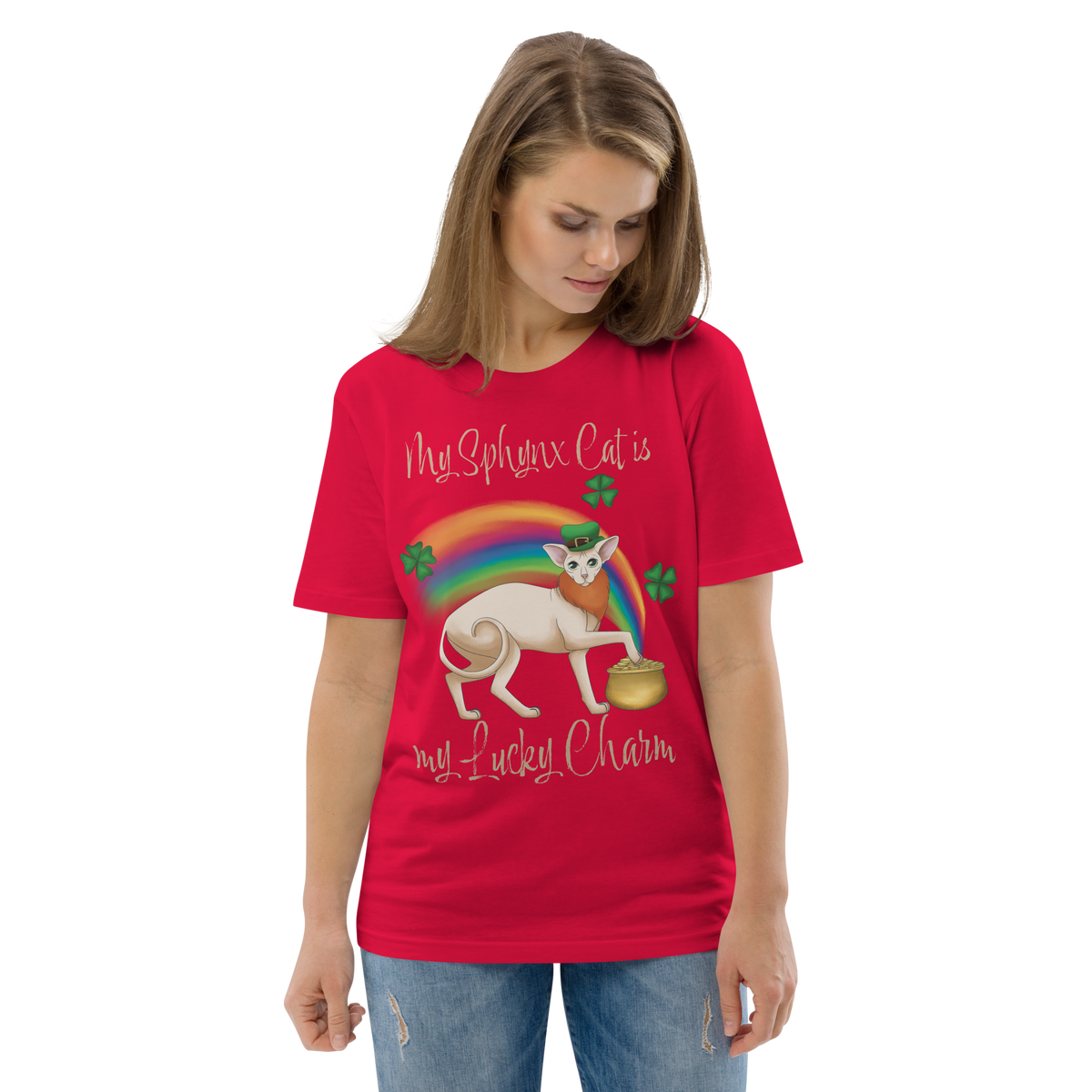 "MY SPHYNX CAT IS MY LUCKY CHARM" - UNISEX TEE by ReNewedPet