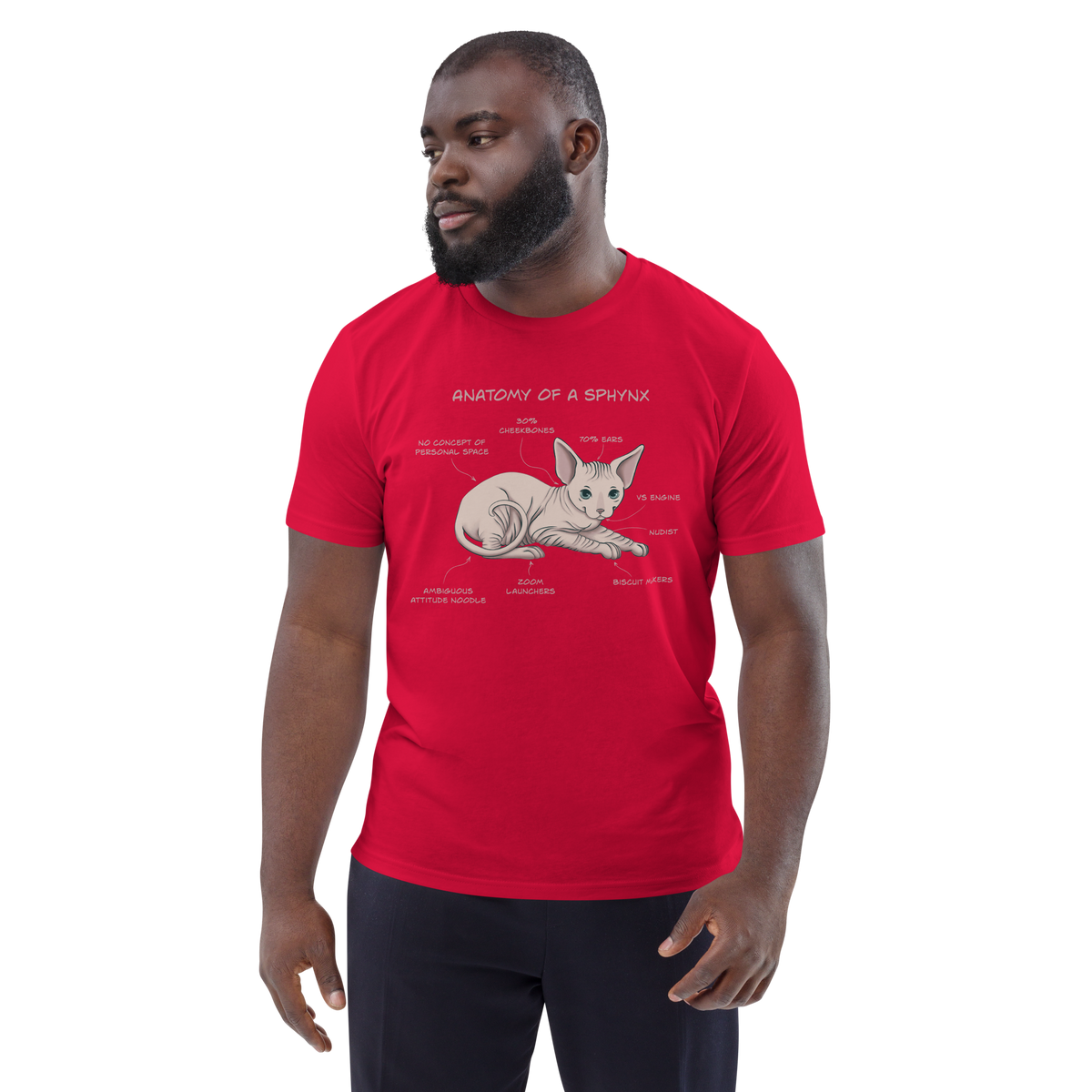 "ANATOMY OF A SPHYNX" UNISEX ORGANIC TEE by ReNewedPet