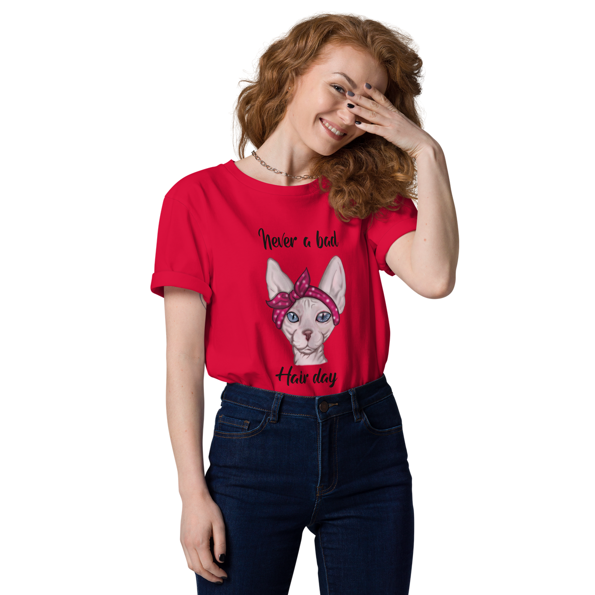"NEVER A BAD HAIR DAY" UNISEX ECO TEE by ReNewedPet