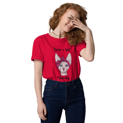 "NEVER A BAD HAIR DAY" UNISEX ECO TEE by ReNewedPet