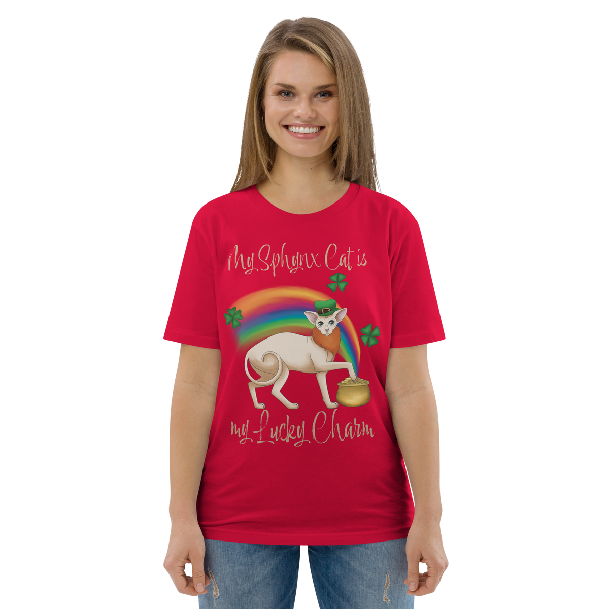 "MY SPHYNX CAT IS MY LUCKY CHARM" - UNISEX TEE by ReNewedPet
