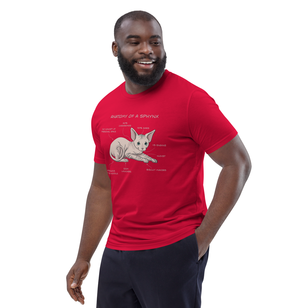 "ANATOMY OF A SPHYNX" UNISEX ORGANIC TEE by ReNewedPet
