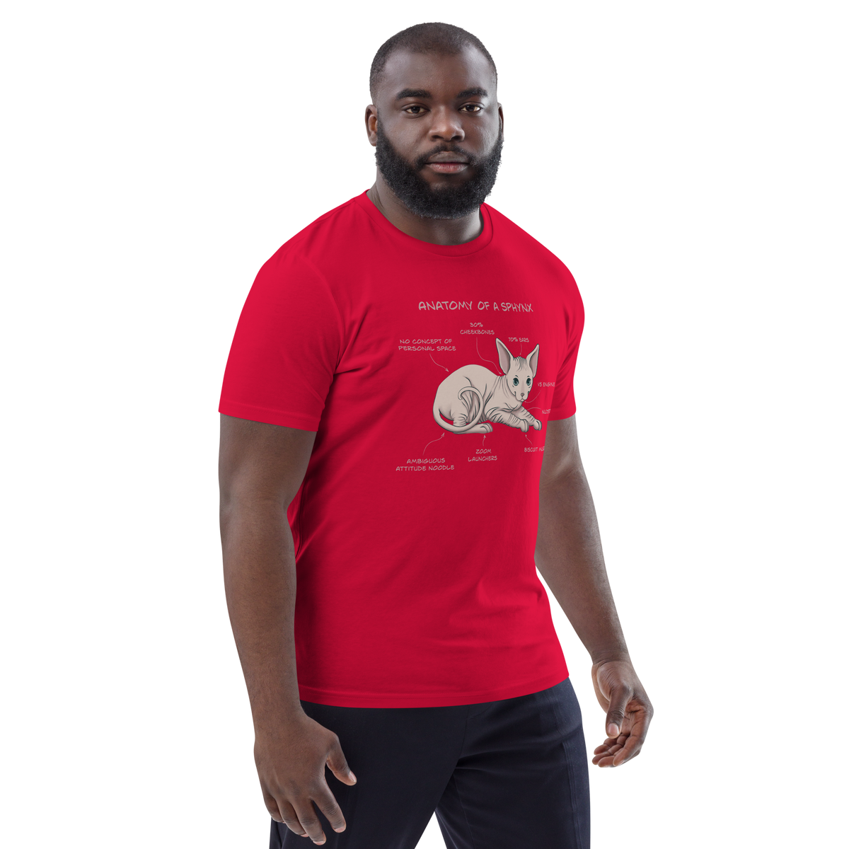 "ANATOMY OF A SPHYNX" UNISEX ORGANIC TEE by ReNewedPet