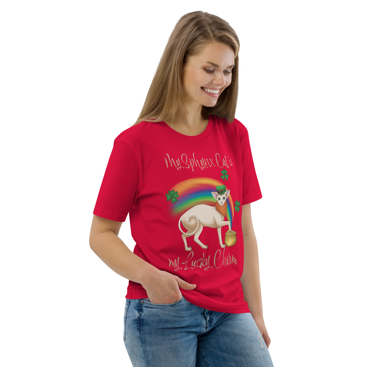 "MY SPHYNX CAT IS MY LUCKY CHARM" - UNISEX TEE by ReNewedPet