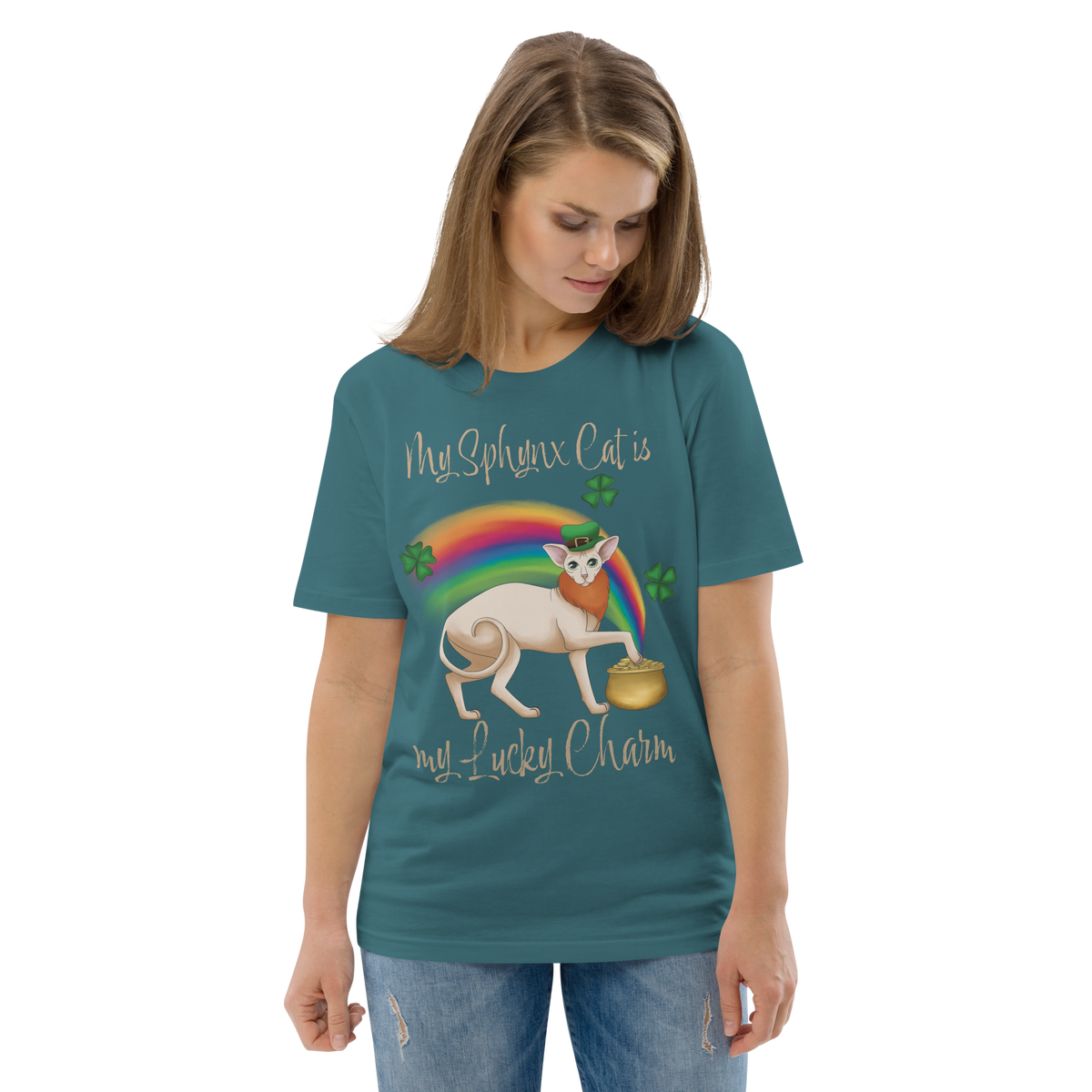"MY SPHYNX CAT IS MY LUCKY CHARM" - UNISEX TEE by ReNewedPet