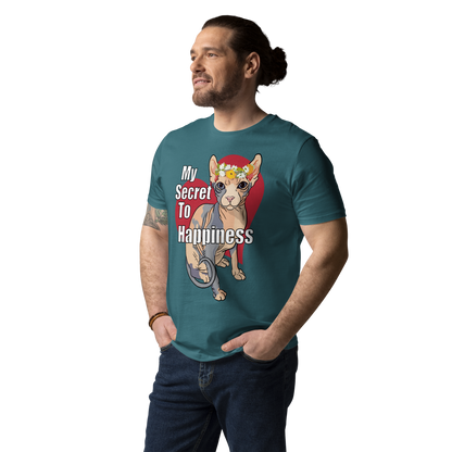 "MY SECRET TO HAPPINESS" UNISEX ECO TEE by ReNewedPet
