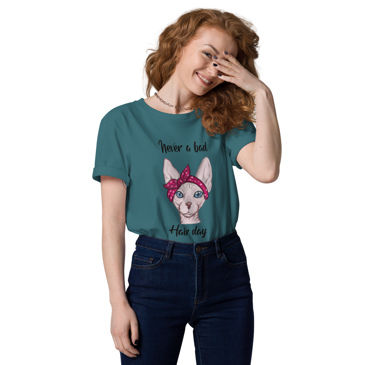"NEVER A BAD HAIR DAY" UNISEX ECO TEE by ReNewedPet
