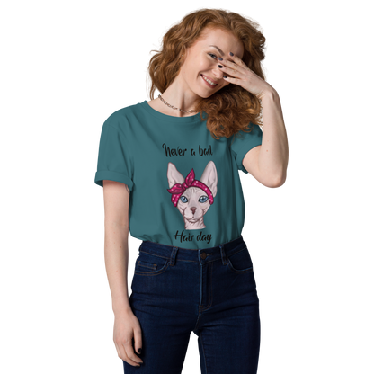 "NEVER A BAD HAIR DAY" UNISEX ECO TEE by ReNewedPet