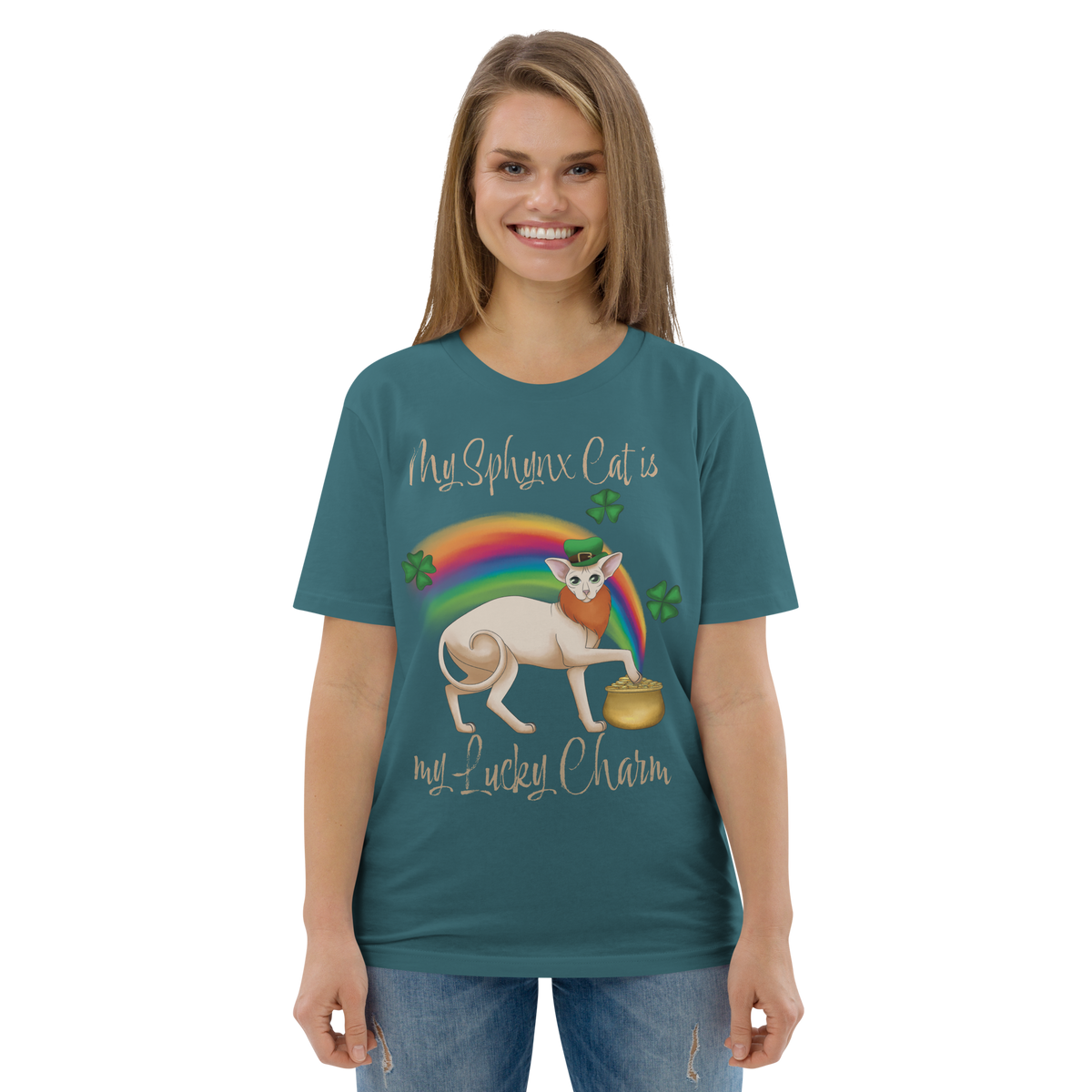 "MY SPHYNX CAT IS MY LUCKY CHARM" - UNISEX TEE by ReNewedPet