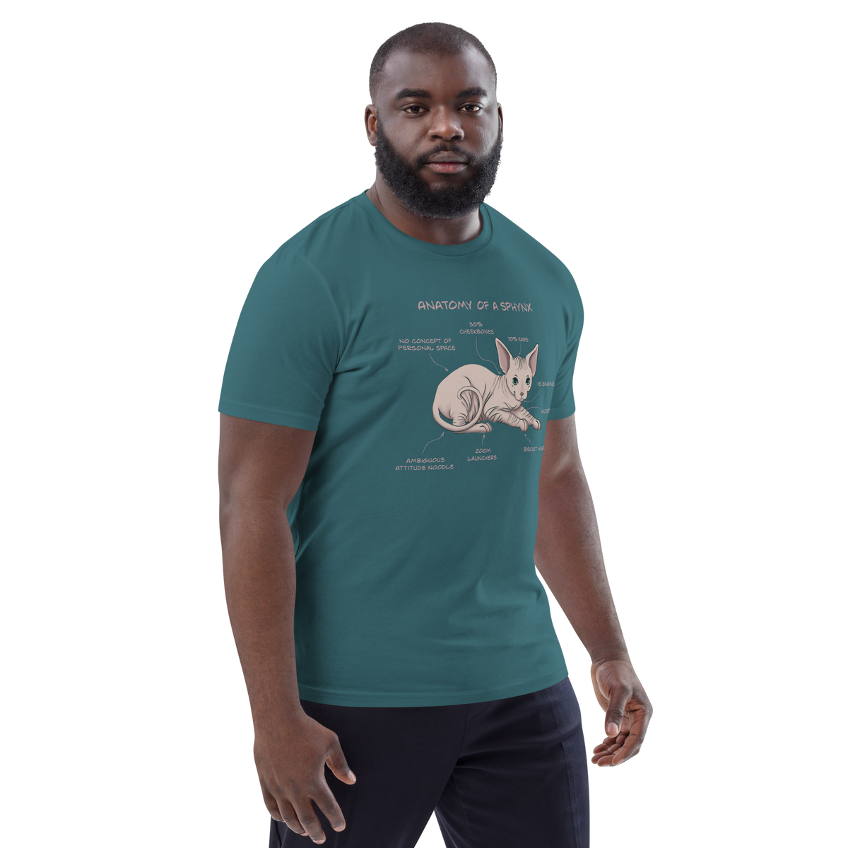 "ANATOMY OF A SPHYNX" UNISEX ORGANIC TEE by ReNewedPet