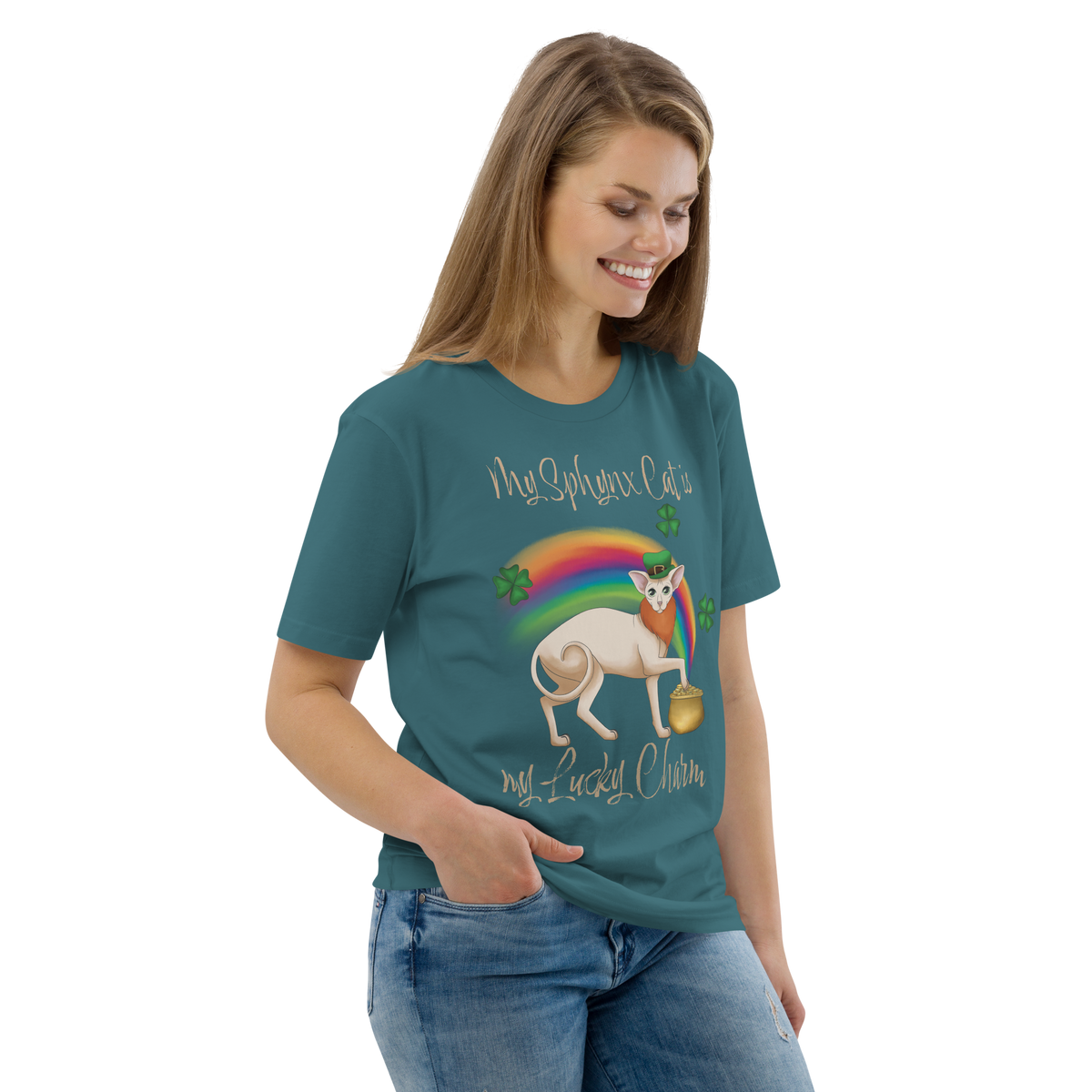 "MY SPHYNX CAT IS MY LUCKY CHARM" - UNISEX TEE by ReNewedPet