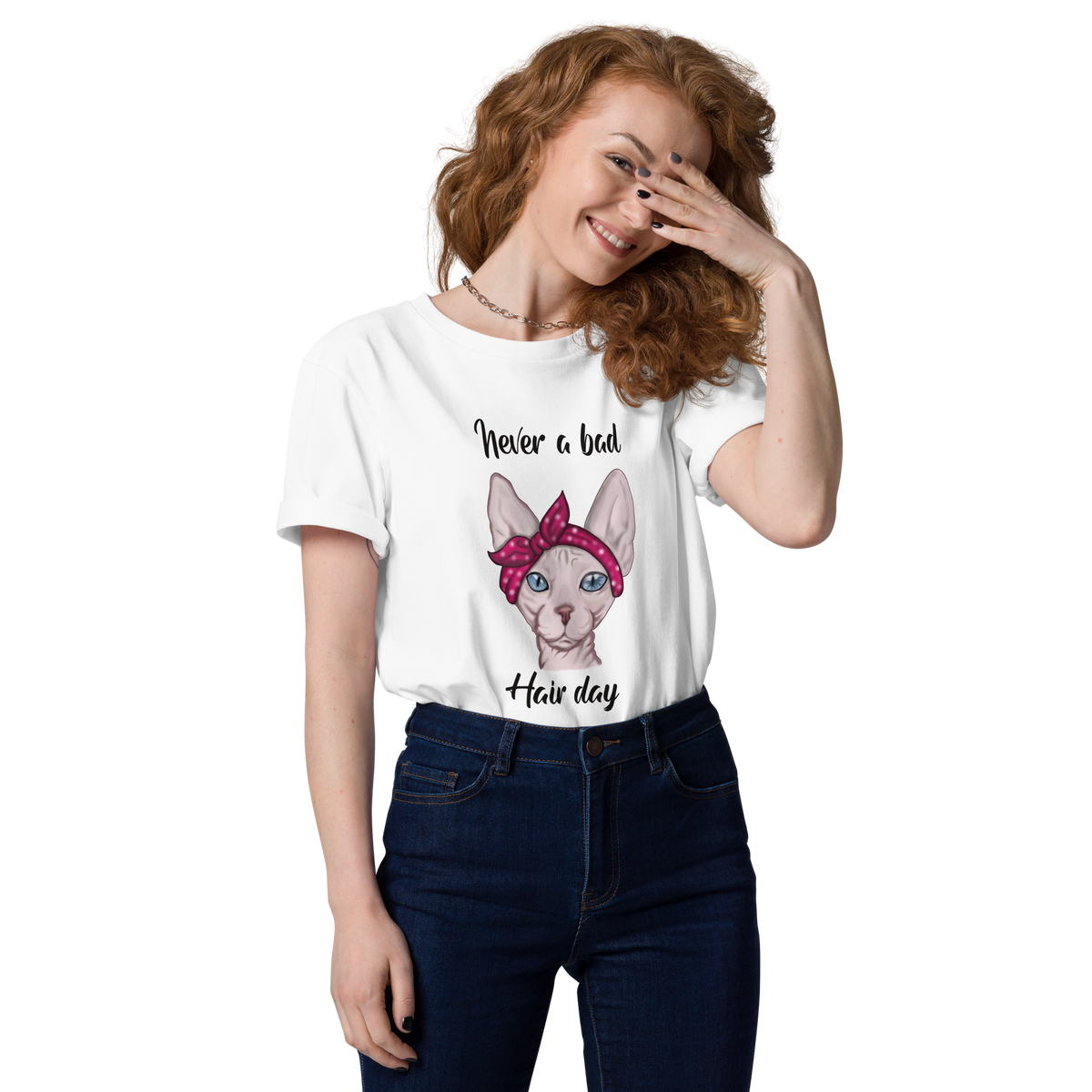 "NEVER A BAD HAIR DAY" UNISEX ECO TEE by ReNewedPet