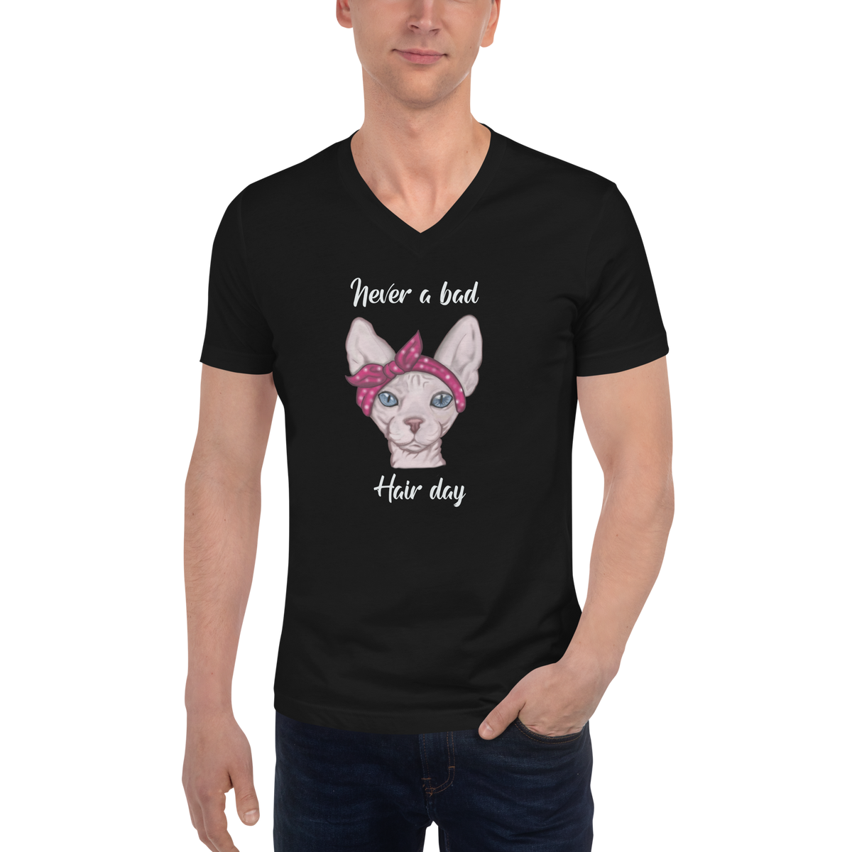 "NEVER A BAD HAIR DAY" UNISEX ECO TEE by ReNewedPet