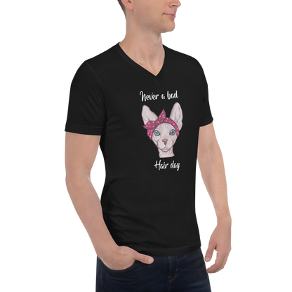 "NEVER A BAD HAIR DAY" UNISEX ECO TEE by ReNewedPet