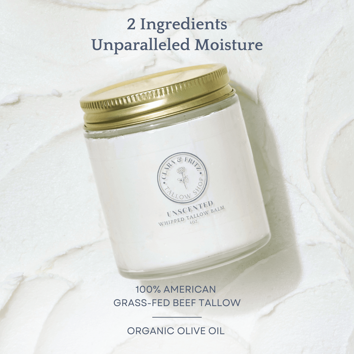 Unscented whipped tallow balm – view 2