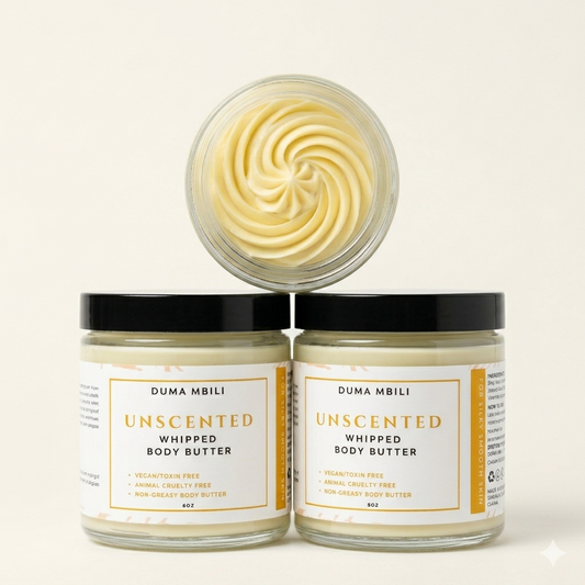 Unscented whipped body butter with shea, mango and cocoa butter