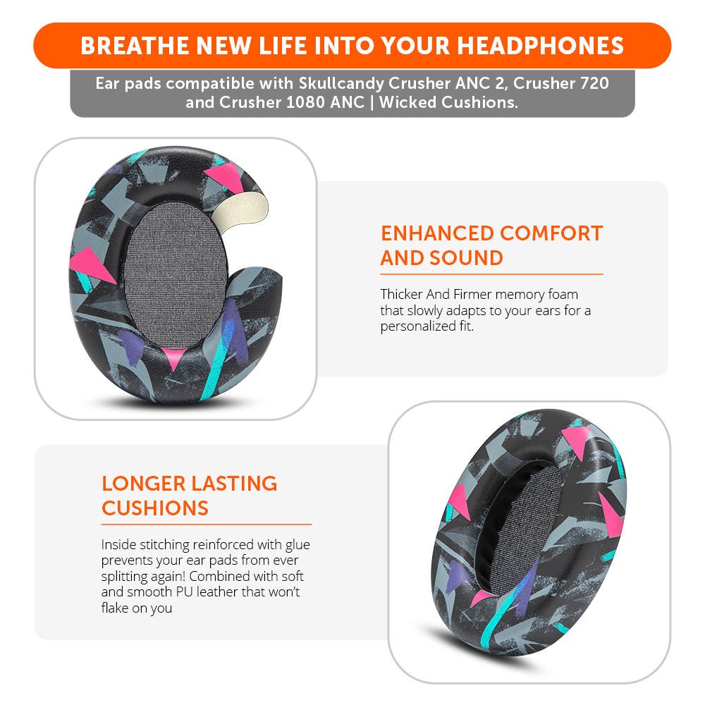 Upgraded Skullcandy Crusher ANC 2, Crusher 720 and Crusher 1080 ANC Earpads - WC PadZ Crusher ANC 2Ear PadsTorqelo.com