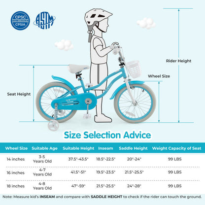 18 inch blue kids bike with helmet and protective set by GBruno Store, view 5