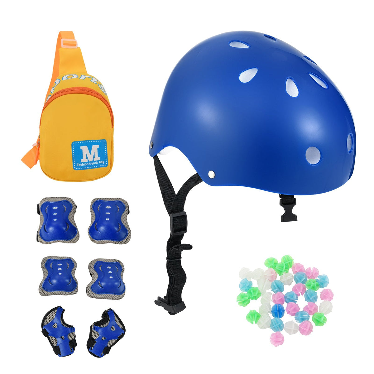 18 inch blue kids bike with helmet and protective set by GBruno Store, view 4
